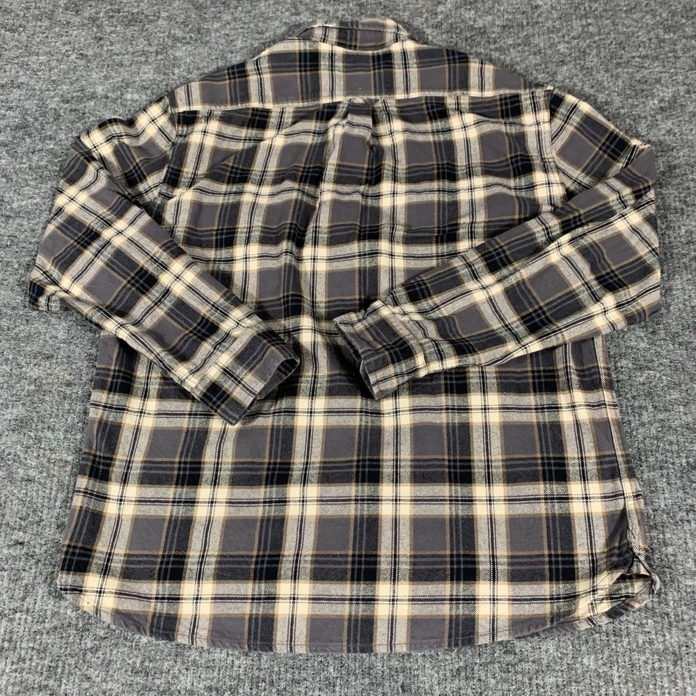 Jachs Flannel Shirt Mens XL Gray Plaid Cotton Button Down Long Sleeve Outdoors